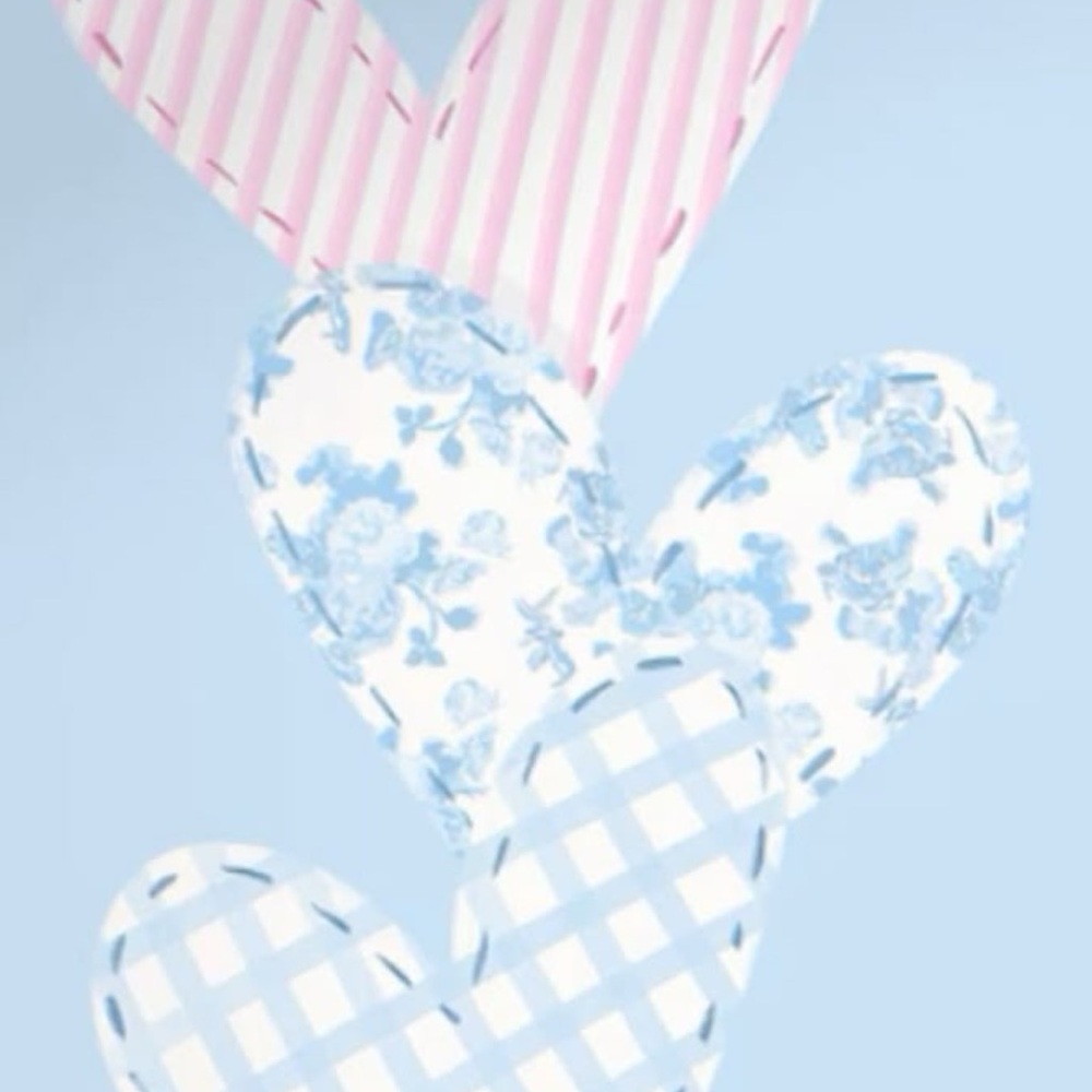Floral and Striped Heart Party Decorations